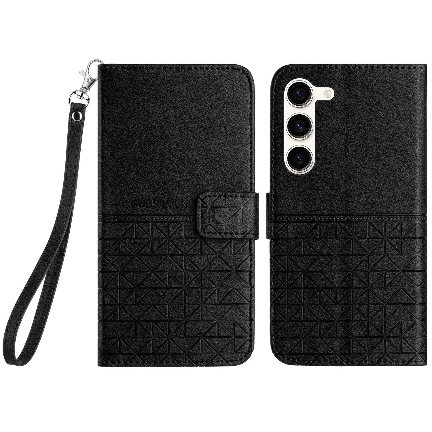 Microfiber Leather Phone Cover for Samsung Galaxy S23 Geometric Imprinted Wallet Phone Stand Case Microfiber Leather Phone Cover for Samsung Galaxy S23 Geometric Imprinted Wallet Phone Stand Case